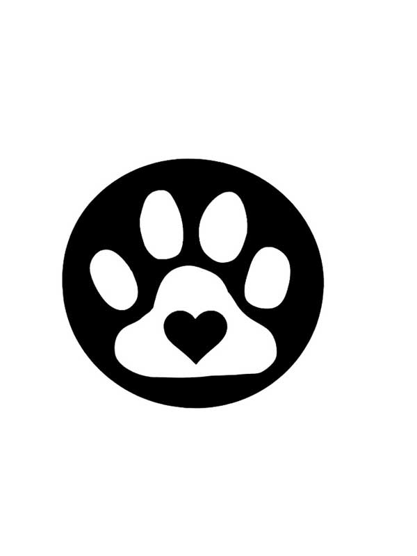 Download Circle Paw Heart Decal Sticker Dog Fetched